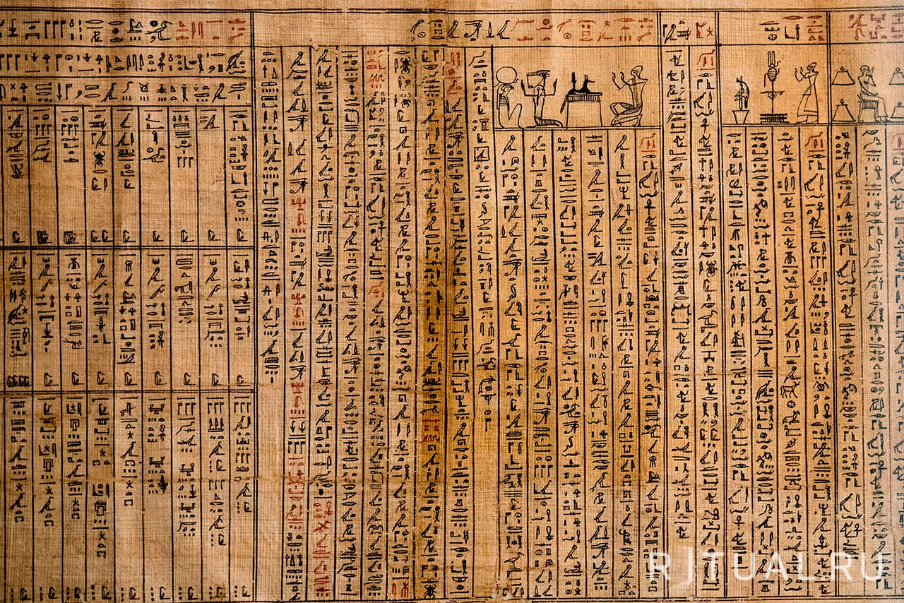 Фрагмент древней "Книги Мертвых" (1070 г. до н.э.), Фивы - Египет