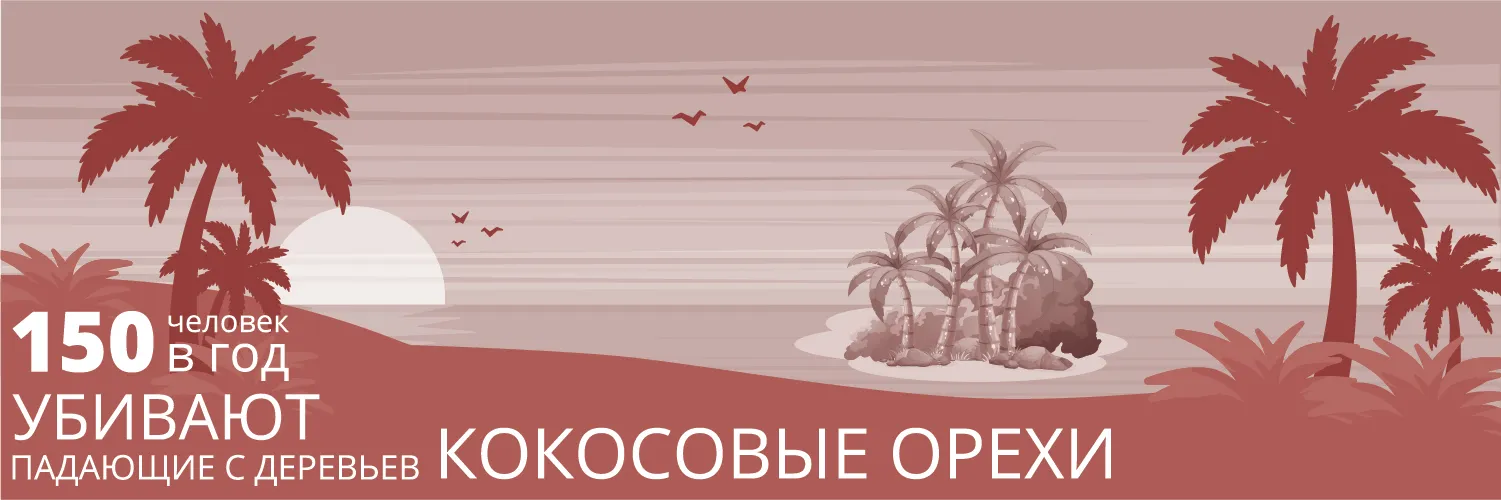 150 человек в год убивают падающие с пальм кокосы