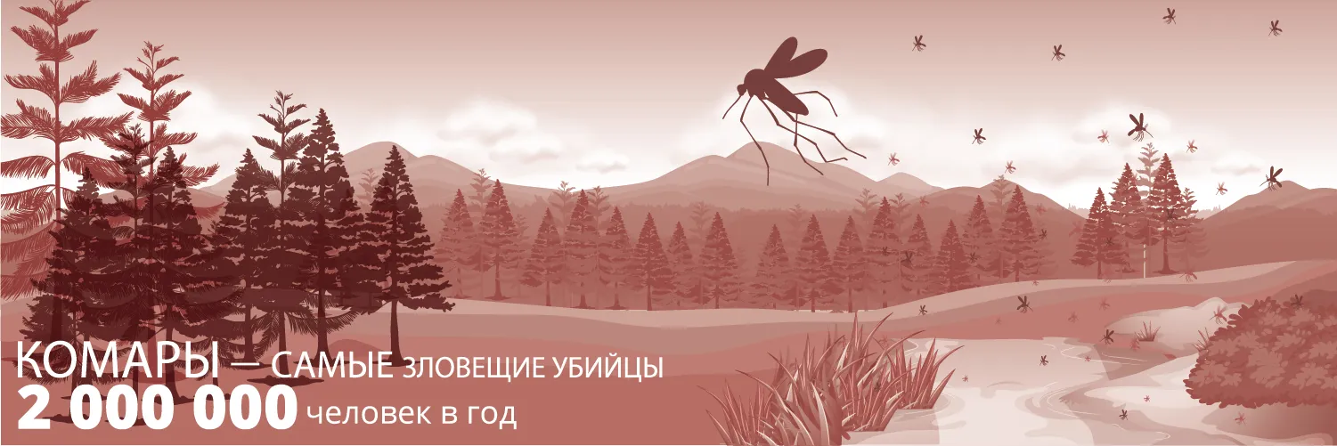 2 000 000 человек умирает от укусов комаров