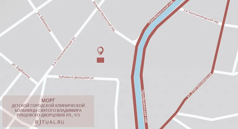 Схема проезда к моргу детской ГКБ Святого Владимира