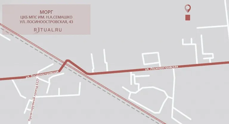 Схема проезда к моргу ЦКБ МПС им. Н.А.Семашко