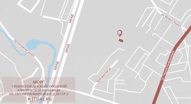 Схема проезда к моргу Тушинской детской городской клинической больницы
