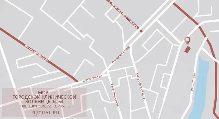Схема проезда к моргу городской клинической больницы № 54