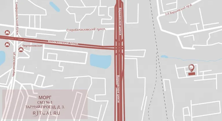 Схема проезда к моргу СМЭ №1