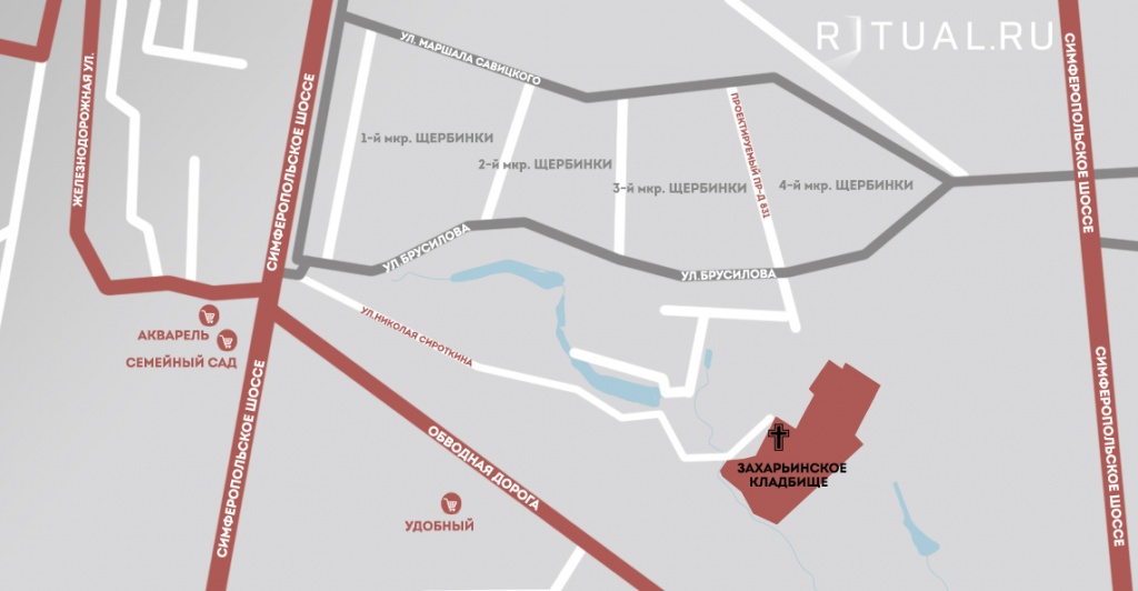 Захарьинское кладбище на карте 