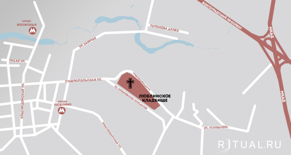 Колумбарий Люблинского кладбища на карте