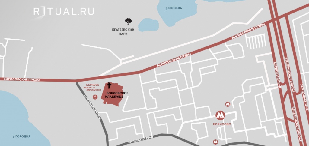 Борисовское кладбище на карте