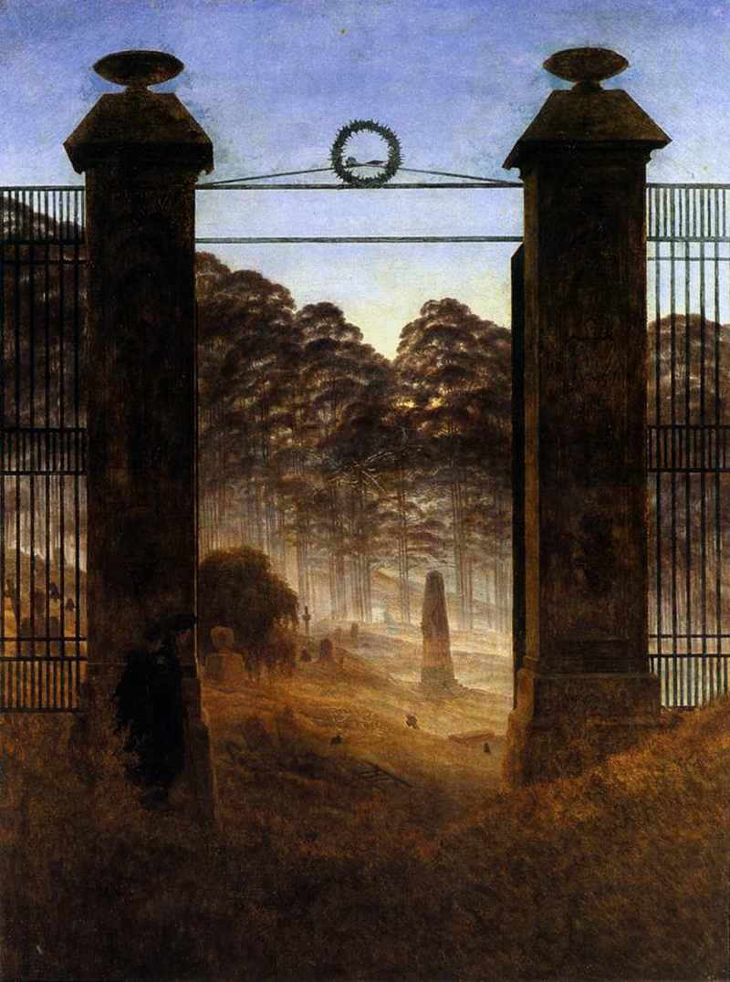 Вход на кладбище (1825). Художник Каспар Давид Фридрих.