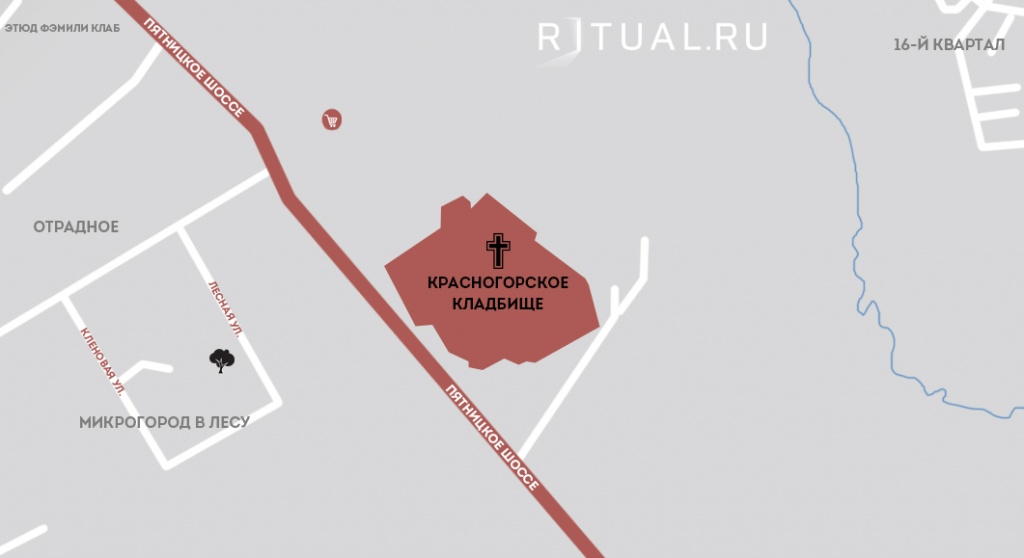 Красногорское кладбище на карте
