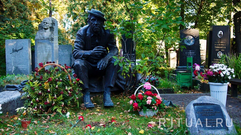 Могила Юрия Никулина на Новодевичьем кладбище