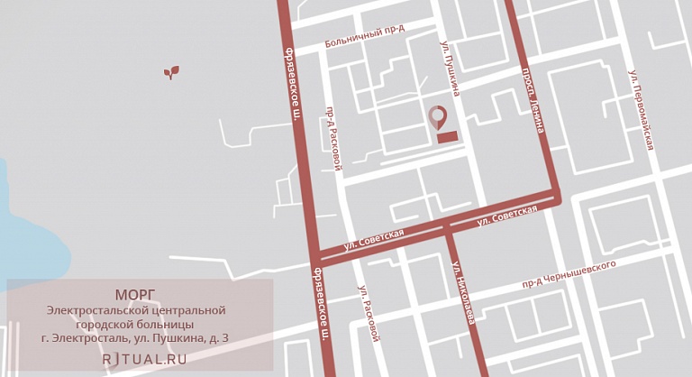 Морг Электростальской центральной городской больницы на карте