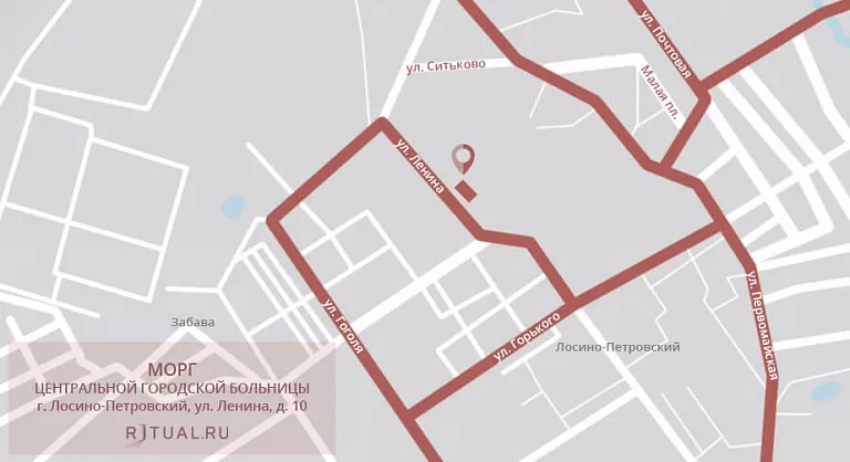 Морг Лыткаринской центральной городской больницы на карте