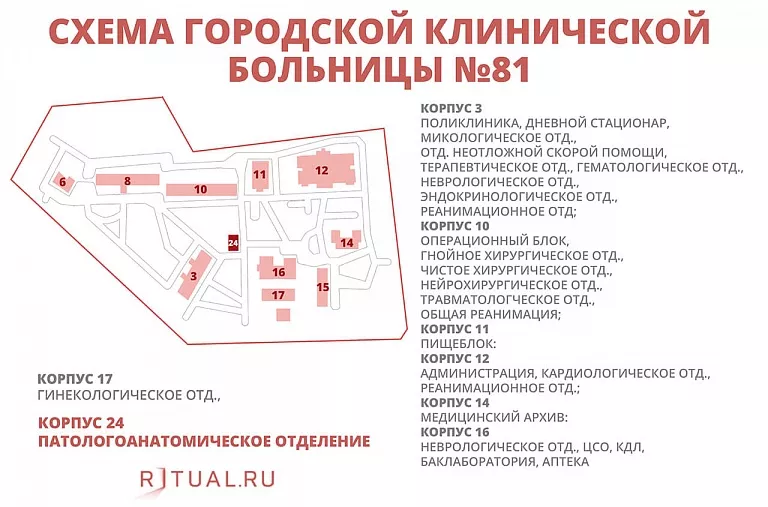 Схема городской клинической больницы № 81