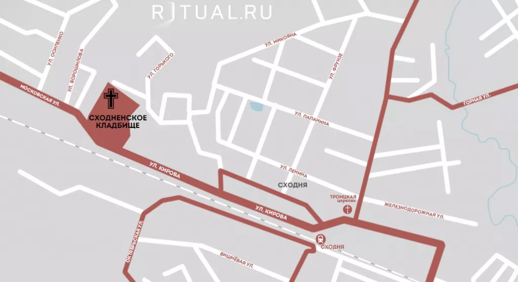 Старосходненское кладбище на карте
