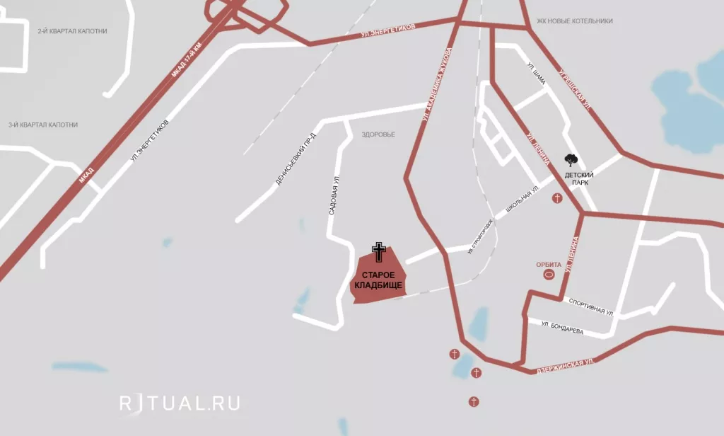 Старое Дзержинское кладбище на карте